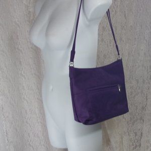 Purple Micro Fabric Shoulder Handbag Purse NWOT